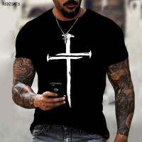 Mens T-shirt with 3D Cross-printing Casual Top, New Fashion Summer Short-sleeved Shirt, Round Neck, Oversized T-shirt 5XL