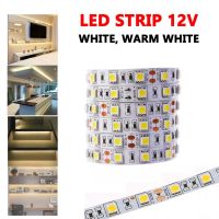 {ItalyNest shop}ไฟ LED แสงสีขาวอุ่นสีขาวแถบไฟ12V 60LEDs/M SMD5050หลอดไฟรถสายเทปไฟ LED ที่ยืดหยุ่น