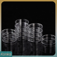 ✨ Konka 10x Polystyrene Plastic Petri จานจานพร้อมฝา35x15mm