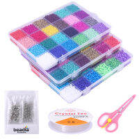 เช็กแก้ว Seedbeads เสน่ห์เครื่องประดับขนาดเล็กลูกปัดคริสตัล DIY สำหรับบ้านห้องนั่งเล่นสร้อยข้อมือหัตถกรรม