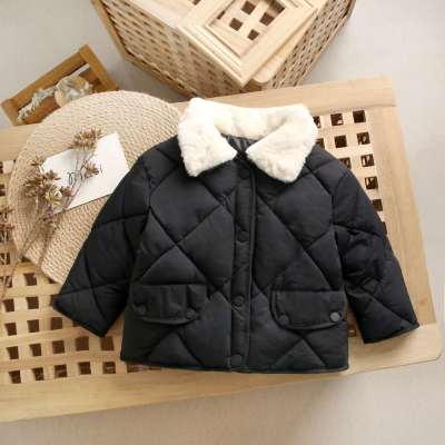 New Winter Childrens Warm Cotton Jackets Girls Clothes Kids&amp;Babys Rabbit Fur Collar Coats Korean Style For Boys Outerwears