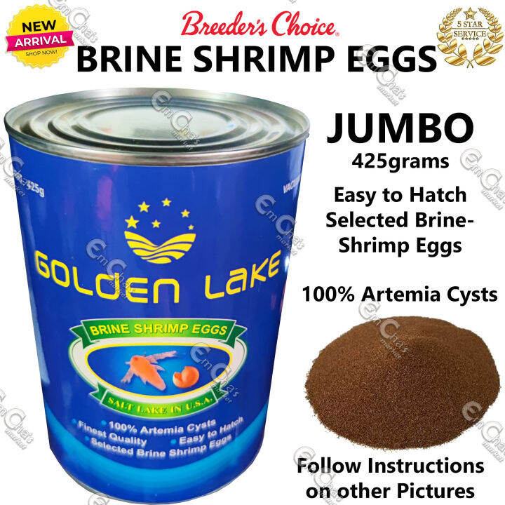 Golden Lake JUMBO 425g Brine Shrimp Eggs 100 Artemia Cysts (ff) for