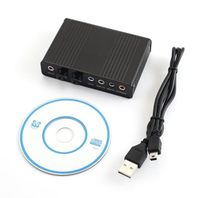 USB การ์ดเสียงภายนอกเซอร์ราวด์6ช่อง5.1/7.1 PC แล็ปท็อปแท็บเล็ตบนโต๊ะการ์ดอะแดปเตอร์แสงไฟเบอร์สต็อกการ์ดเสียง LSK3825สีดำ