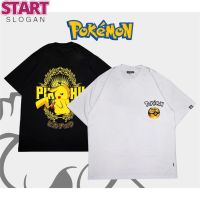 START  เสื้อยืด สะดวกสบาย△เสื้อยืดลายกราฟิก Pokémon Pikachu Pokemon Cotton Tshirt Anime ออกแบบเสื้อ