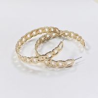 【YF】◕  Punk Big Hoop Earrings for Gold Color Metal Twist Drop 2022 Jewelry Female