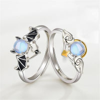 แหวนปีศาจนางฟ้าแหวนคู่วินเทจแหวนแฟชั่นแหวนผู้ชายแหวนแต่งงานปรับแหวนได้