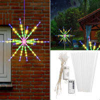 LED Christmas Firework String Lights Explosion Star Copper Fairy Light Decoration Lamp Outdoor Night Light Strobe Remote Control