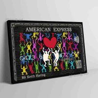 Keith Haring Graffiti โปสเตอร์ Love Heart Pop Art ภาพวาดผ้าใบ-American Express Art Exhibition - Street Wall Art ภาพจิตรกรรมฝาผนังสำหรับตกแต่งบ้าน