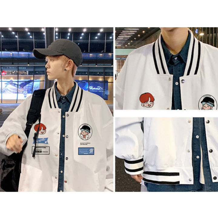 orfilas-เสื้อแจ็คเก็ตพิมพ์ลายการ์ตูนเกาหลีสำหรับผู้ชาย-ชุดเบสบอล-เสื้อแจ็คเก็ตหลวม-presale