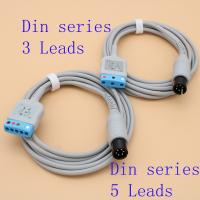 2023 6P To DIN 3/5 Leads ECG EKG สายเคเบิ้ลและสายนำสำหรับ BCI // Mindray/sapcelabs/edon/goldday/ge/nellcor/csi/ HP/Biolight.