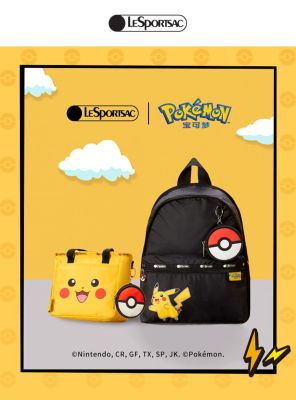 Lesportsac 2023 2022ใหม่โปเกมอนแบรนด์ร่วมกระเป๋าถือ Pikachu น่ารัก X102