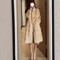 [COD] 2022 autumn and winter new long coat womens thick imitation mink woolen leather