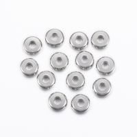 50pc 304 Stainless Steel Spacer Beads Flat Round Stainless Steel Color 6x2mm Hole: 2mm