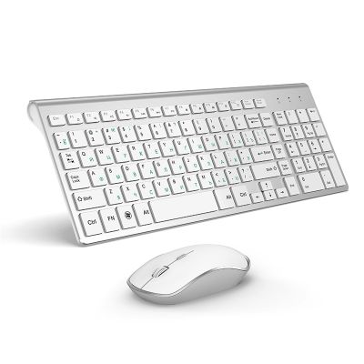 2.4G Wireless Keyboard  Mouse Combo Russian Language  Protable Mini Multimedia Keyboard Mice Set for Windows  PC  Laptop Tablet Keyboard Accessories