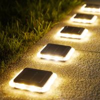 【LZ】✱  Waterproof Solar Ground Light 8LED Estrada Aviso Step Lamp ao ar livre Jardim Enterrado Luz Pátio Calçada Caminho Decor