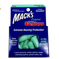 EAR PLUG macks 5 pairs ปลั๊กอุดหู โฟมอุดหู 5 คู่ สีเขียว นำเข้าจากอเมริกา ที่อุดหูตอนนอน อุดหูกันเสียง ที่อุดหูเสียง ที่อุดหูยิงปืน เอียปลั๊ก Hermes66