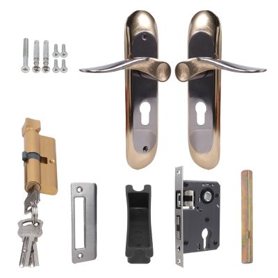 Indoor Household Door Handle for Home with Security Lock Key Set Aluminum Alloy