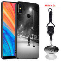 มาใหม่ล่าสุดเคสซิลิโคนนิ่มสำหรับโทรศัพท์เคสสำหรับ Xiaomi Xiaomi Mi Mix 2s มีขาตั้งโทรศัพท์ลวดลายและเชือกเหมือนกัน