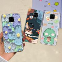 เคสสำหรับ Xiaomi Redmi Note 9S /Note 9 Pro /Note 9 Pro Max TPU ใสนุ่ม2023 Space Man เคสโทรศัพท์ดีไซน์ดอกไม้