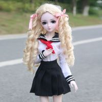 1/3 BJD Doll School Uniform JK Plaid Skirt Sailor Clothes for 60cm Princess Baby Girl Dolls Dress Up Accessories Toy for Kids