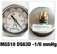 "NUOVA FIMA" Vacuum gauge -1-0 Bar (-760mmHg) Back 1/4" Brass แวคคั่มเกจ ขนาดหน้าปัด 2.5" เกลียวออกหลัง1/4"