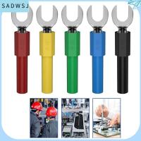 SADWSJ ส้อมหุ้มฉนวน6มม. ซ็อกเก็ตกล้วยทองแดง4มม. Spade ทองแดง/พีเอ CRIMP TERMINAL ของใหม่ อุปกรณ์เสริมระบบไฟฟ้า ปลั๊ก Y Spade สายต่อสายไฟ