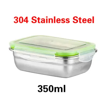 304 Stainless Steel Food Storage Container Vacuum Food Box Portable  Leak-proof Food Storage Containers Camping Food Container