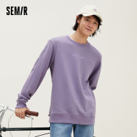 Semir เสื้อสเวตเตอร์คอกลมของผู้ชายพิมพ์ลายตัวอักษรแฟชั่นฤดูใบไม้ผลิ2023เรียบง่ายสวมใส่สบายทุกวันเสื้อคอกลมมีฮู้ด