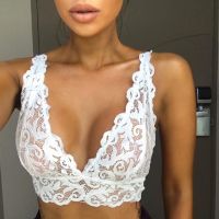 《Be love shop》Sexy Lace Bra Vest Wire Bra Bustier Sheer Top Seamless Bralette Transparent Cup Wireless Bras Brassiere Lingerie Underwear