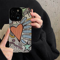 เคสโทรศัพท์ Graffiti Love สำหรับ iPhone 14/13/12/11 Pro Max 12 13 Mini 6 6S 7 8 Plus X XR XS Max เคสหลังนิ่มกันกระแทกแฟชั่นที่สร้างสรรค์เคสโทรศัพท์พร้อมเลนส์กล้องคลุมทั้งหมดฝาครอบป้องกัน