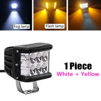 1Pc Car LED Work Light Pods Driving Fog Off-road LED Lamp White &amp; Amber Strobe Lamp 4x4 60W Combo Aluminum Alloy Auto Work Light