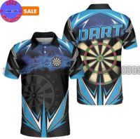 Xzx180305 Personalized Name Darts 3D Printed Summer Polo Shirt Unisex Darts Athlete Team T-shirt polo POL-56 (Private Chat Free Name&amp;Logo Change)