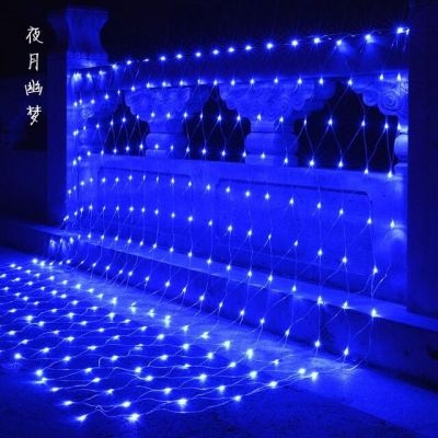 【☊HOT☊】 wangshenghui 2X2ม. 3X2ม. 6x 4ม. ตาข่าย Led ตาข่ายไฟสายแบบเทพนิยายพวงมาลัยผ้าม่านหน้าต่างไฟปาร์ตี้งานแต่งงานวันหยุดไฟประดับสวยงาม