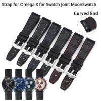 20 มม.ปลายโค้งสายรัดซิลิโคนเหมาะสำหรับ Omega X สำหรับ Swatchˉ Joint MoonSwatchˉ ผู้หญิงกันน้ำกีฬานาฬิกาสร้อยข้อมือ