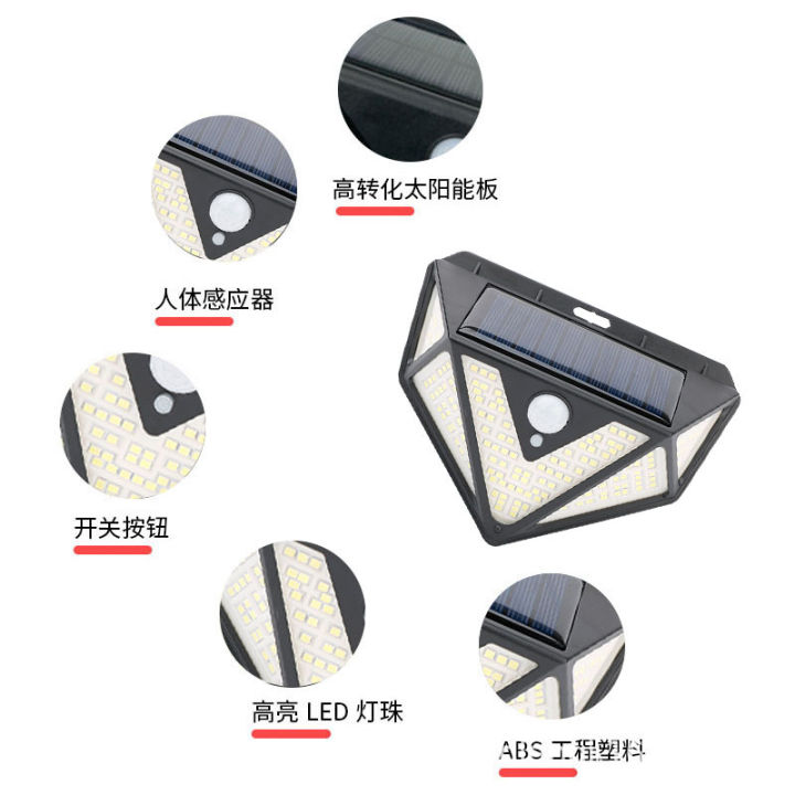 cod-โคมไฟพลังงานแสงอาทิตย์-โคมไฟติดผนังแบบเหนี่ยวนำลานกลางแจ้ง-led-ไฟถนนแบบชาร์จไฟได้ห้าด้าน-สวนกันน้ำแสงสว่างภายในอาคารภายใต้-20