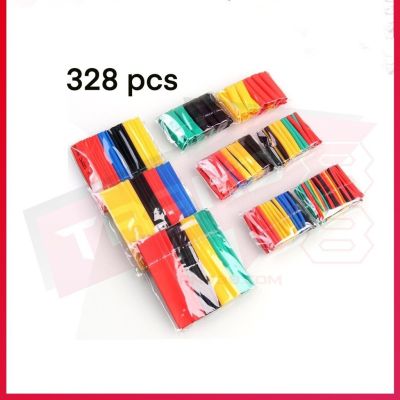 328pcs Polyolefin Heat Shrink Tube Assorted Shrinking Tube Wire Cable Insulated Sleeve Set Heat Shrinkable Thermoreticail Tubing Cable Management