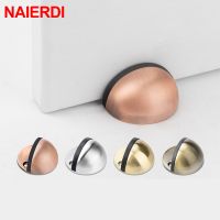 NAIERDI Stainless Steel Rubber Door Stops Non Punching Sticker Hidden Door Holders Catch Floor Mounted Nail-free Door Stop Decorative Door Stops