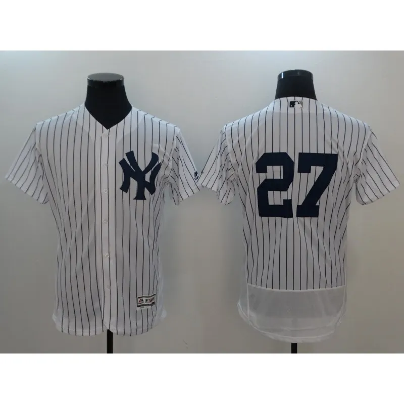 ❧▤ MLB New York Yankees 27 Giancarlo Stanton White Black Grey