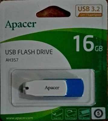 Flash Drive แฟลชไดร์ฟ 16GB Apacer (AH357) USB 3.2 Blue/White