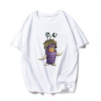 Blouse Women Cute Sweet Style Monsters University Cartoon Print TShirt Harajuku Aesthetic Clothesเสื้อยืด