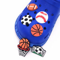 Wholesale 50Pcs Sports Volleyball Football Basketball Baseball Shoe Accessories Shoe Buckle Shoe Charms For Kid Gift Croc Jibz