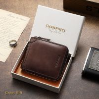 【CW】⊕  【Genuine Cowhide Leather】CHANPINCL Brand Mens Layer Male Transverse Card Holder Multifunctional Purse Wallet