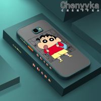 Chenyyyka เคสปลอกสำหรับ Samsung กาแลคซี J4 2018 J4บวก2018 J4ไพรม์แฟชั่นดินสอสีชินจันบางมีน้ำค้างแข็งโปร่งใสแข็งขอบสี่เหลี่ยมเคสนิ่มป้องกันคลุมทั้งหมดปลอกซิลิโคน