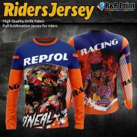 [In stock] 2023 design honda  motogp repsol long sleeves full sublimation jersey shirt for motorcycle ridersmotorcycle jersey cycling jersey long shirt，Contact the seller for personalized customization of the name