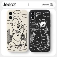 Jeero เคสคู่ เคสไอโฟน คู่รัก ขอบเหลี่ยมกันกระแทกซิลิโคนนุ่มน่ารักตลก เคสโทรศัพท์ Compatible for iPhone 13 12 11 Pro Max SE 2020 X XR XS 8 7 6 6S Plus พลัส HFF425