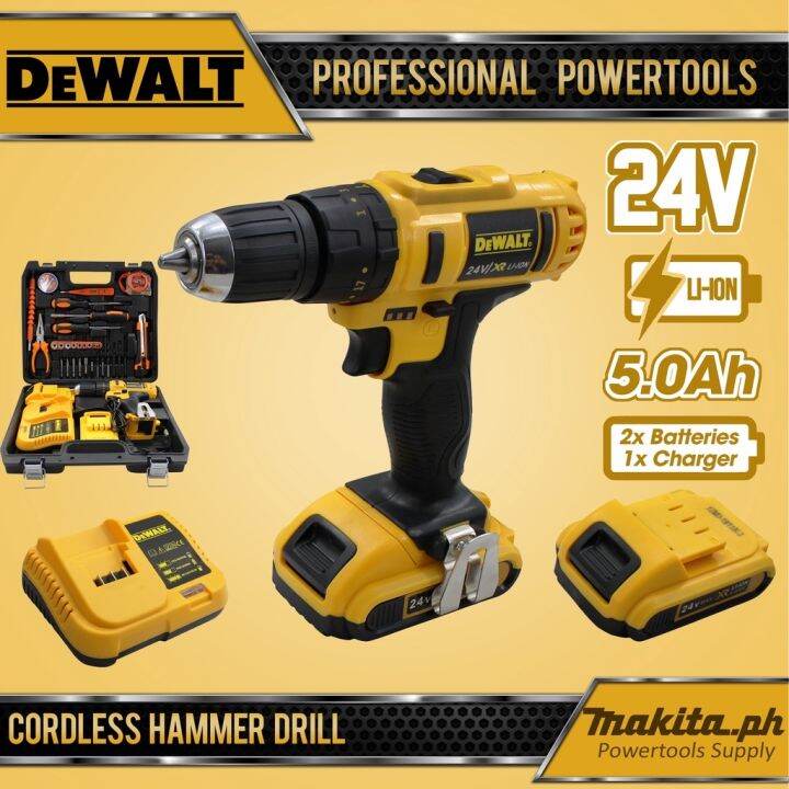 DeWALT 24V Cordless Hammer Drill (Set A) Lazada PH