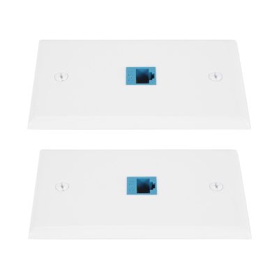 2-Pack Ethernet Wall Plate, RJ45 Cat6 Female to Female Jack Inline Coupler Face Plates