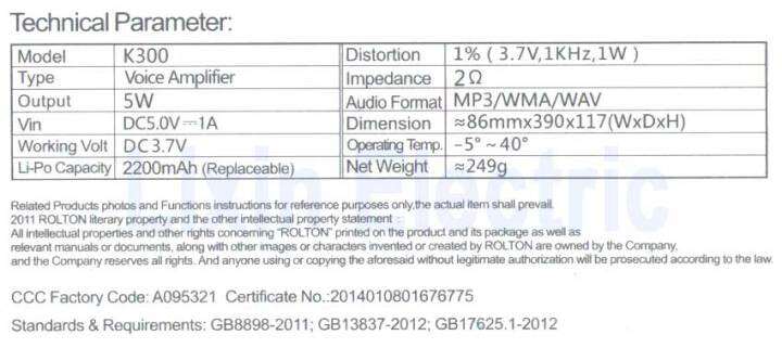 roltonโทรโข่งขยายเสียงขนาดกระทัดรัดk300-ตัวหนีบคาดเอวรองรับวิทยุfm-tf-mp3ลำโพงไกด์นำเที่ยวครู