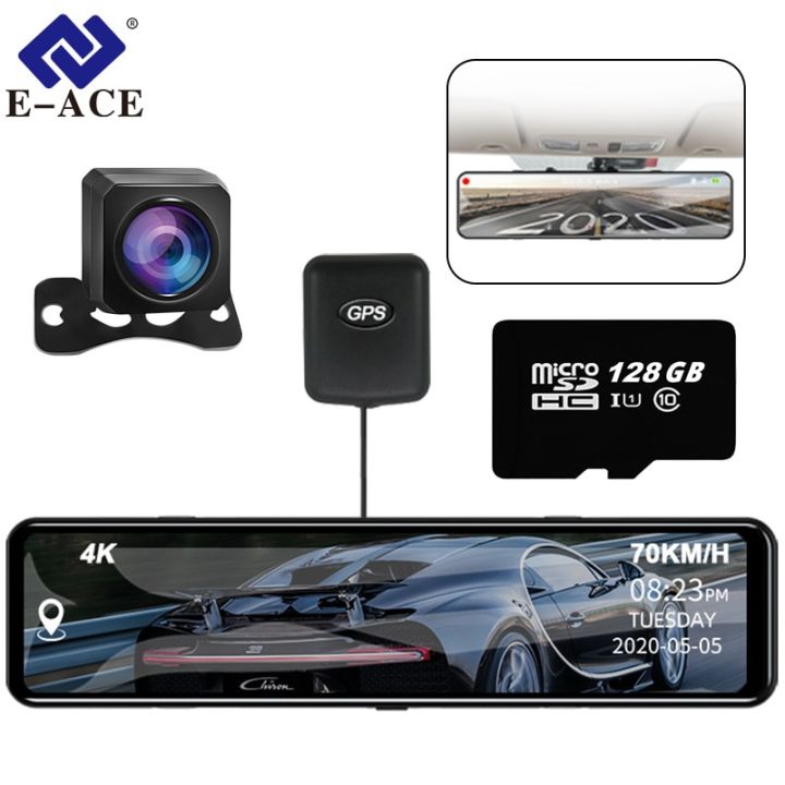 e-ace-กล้องติดรถยนต์12นิ้ว4k-กระจกรถยนต์-dvr-gps-ติดหน้าจอสัมผัส-ips-กระจกมองหลังติดรถยนต์กล่องดำไดรฟ์บันทึกกล้องติดรถแบบคู่