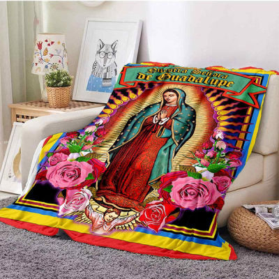 Kind Blessed Virgin Mary Baby Plush Christian Blanket Home Thin Sheet Sofa Cover Blanket Office Nap Leisure Hiking Warm Throwing Blanket Y133